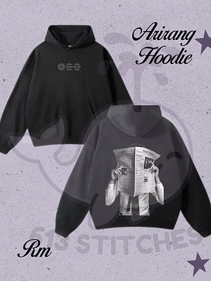 BTS Hoodie Namjoon - Logo Arirang Frontal y Estampado Trasero en Semitono