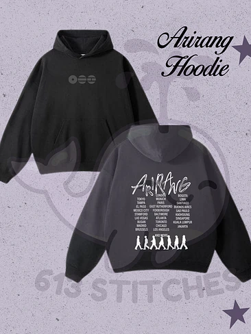 BTS Hoodie  Logo Arirang Frontal y Fechas Tour 1