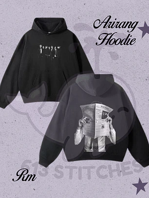 BTS Hoodie Namjoon - Foto Grupal Frontal  y Estampado Trasero en Semitono