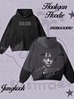 BTS Hooligan Hoodie Jungkook - Estampado frontal y Trasero en Semitono Monocromo - Miniatura 1