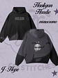 BTS Hooligan Hoodie J-Hope - Estampado frontal y Trasero en Semitono Monocromo - Miniatura 1