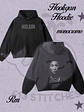 BTS Hooligan Hoodie Namjoon - Estampado frontal y Trasero en Semitono Monocromo - Miniatura 1