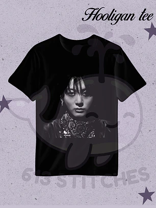 BTS Hooligan Tee Jungkook - Estampado Semitono Monocromo
