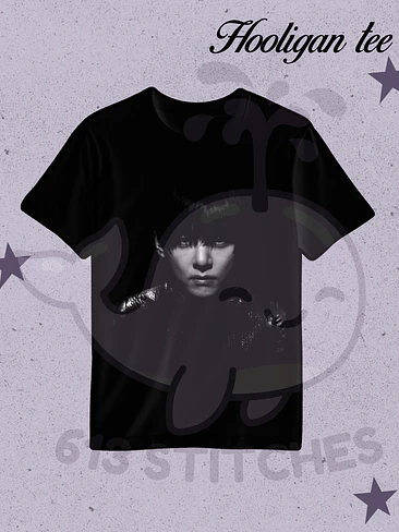 BTS Hooligan Tee Taehyung - Estampado Semitono Monocromo 1