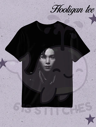 BTS Hooligan Tee Suga - Estampado Semitono Monocromo