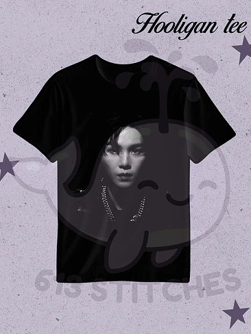 BTS Hooligan Tee Suga - Estampado Semitono Monocromo 1