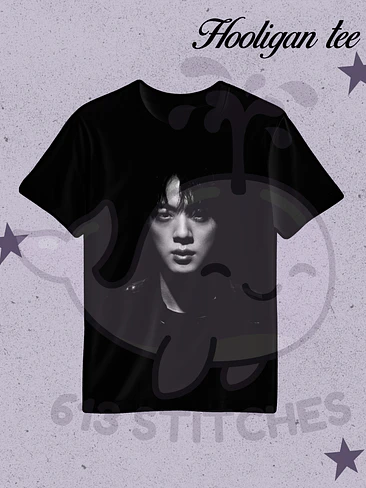 BTS Hooligan Tee Jin - Estampado Semitono Monocromo 1