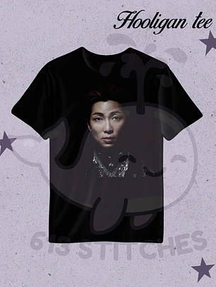 BTS Hooligan Tee Namjoon - Estampado Semitono Color