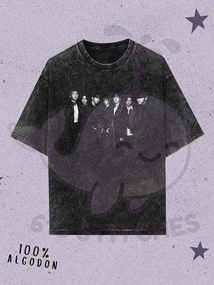 BTS Polera Grupal Diseño Weverse Fanmade (Acid Wash)