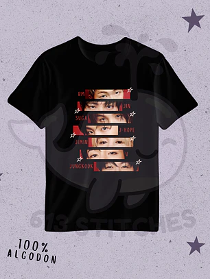 BTS Polera Grupal Diseño Ojitos