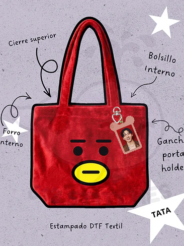 BTS BT21 Face Plush Bag Tata (TAEHYUNG) 1
