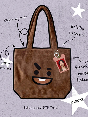 BTS BT21 Face Plush Bag Shooky (SUGA) 1
