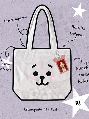 BTS BT21 Face Plush Bag RJ (JIN)