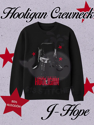 BTS Hooligan Polerón Crewneck (Cuello polo) J-Hope Diseño 2