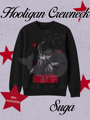 BTS Hooligan Polerón Crewneck (Cuello polo) Suga Diseño 2