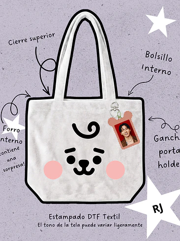 BTS BT21 Universtar Face Plush Bag RJ (JIN) 1
