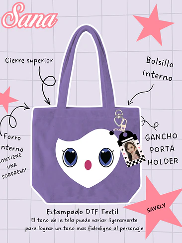 Twice - Lovely Face Plush Bag Savely (SANA) 1