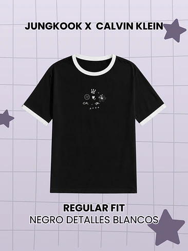 Calvin Klein x Jungkook - Polera Regular Fit Negra Detalles Blancos (PRODUCTO NO ORIGINAL) 1