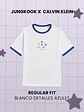 Calvin Klein x Jungkook - Polera Regular Fit Blanca Detalles Azules (PRODUCTO NO ORIGINAL) - Miniatura 1