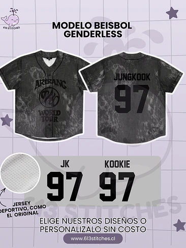 BTS Arirang Tour Jersey Beisbol Genderless - JUNGKOOK 1
