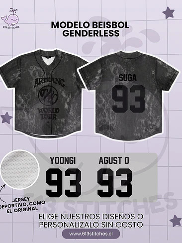 BTS Arirang Tour Jersey Beisbol Genderless - SUGA  1