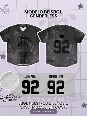 BTS Arirang Tour Jersey Beisbol Genderless - JIN (SEOKJIN) 1