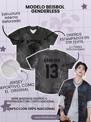 BTS Arirang Tour Jersey Beisbol Genderless - OT7 (DISEÑO GRUPAL)