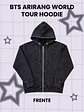 BTS ARIRANG WORLD TOUR Hoodie - Acid Wash con cierre - PRODUCTO NO OFICIAL - Miniatura 2