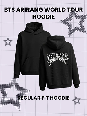 BTS ARIRANG WORLD TOUR Hoodie - Canguro Regular Fit - PRODUCTO NO OFICIAL