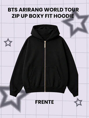 BTS ARIRANG WORLD TOUR Hoodie - BOXY FIT Con Cierre - PRODUCTO NO OFICIAL