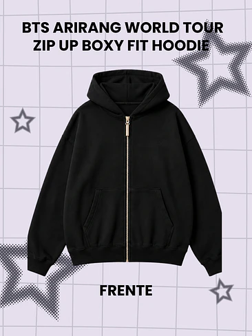BTS ARIRANG WORLD TOUR Hoodie - BOXY FIT Con Cierre - PRODUCTO NO OFICIAL 2