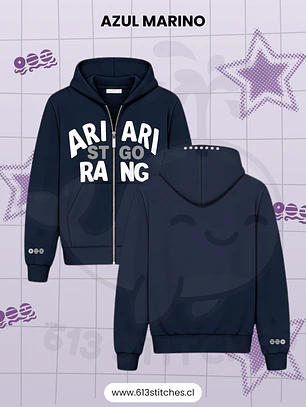 BTS ARI ARI RANG SANTIAGO - Zip Up Hoodie - Azul Marino