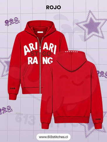 BTS ARI ARI RANG SANTIAGO - Zip Up Hoodie - Rojo 1