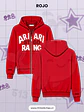 BTS ARI ARI RANG SANTIAGO - Zip Up Hoodie - Rojo - Miniatura 1