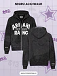 BTS ARI ARI RANG SANTIAGO - Zip Up Hoodie - Negro Acid Wash - Miniatura 1