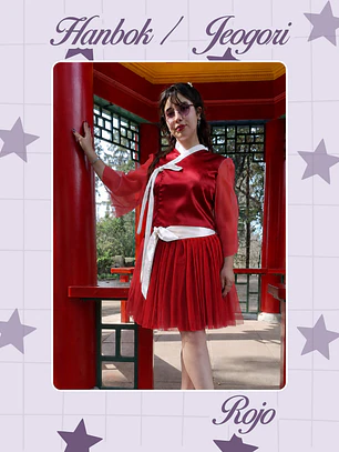 Hanbok / Jeogori Moderno - Rojo