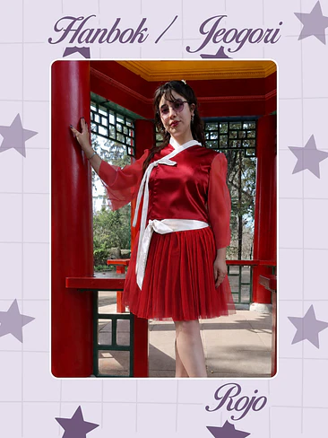 Hanbok / Jeogori Moderno - Rojo 1