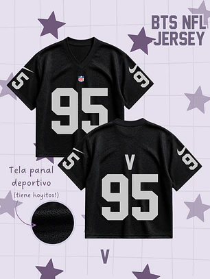 BTS Arirang Tour Jersey Oversize Boxy Fit - Diseño NFL - TAEHYUNG (V)