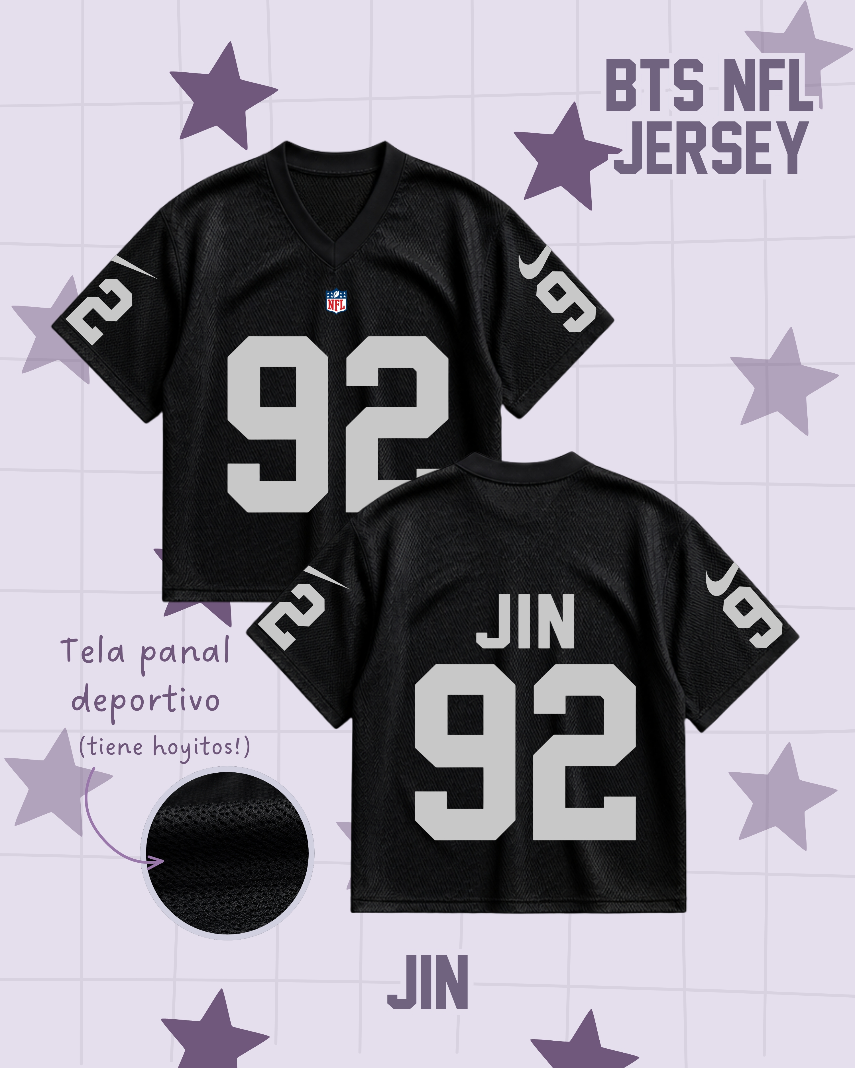 BTS ARIRANG jersey ユニフォーム JIN BTS Arirang Tour Jersey Oversize Boxy Fit Diseño NFL JIN