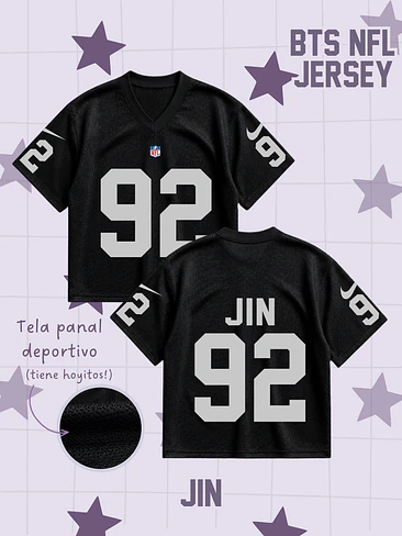 BTS Arirang Tour Jersey Oversize Boxy Fit - Diseño NFL - SEOKJIN (Jin) 1