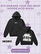 BTS Arirang Tour 2nd Drop Hoodie Acid Wash NEGRO - Miniatura 1