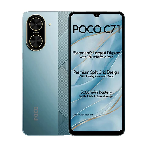 Celular Xiaomi POCO C71 128GB 4GB RAM Ampliable a 8GB.