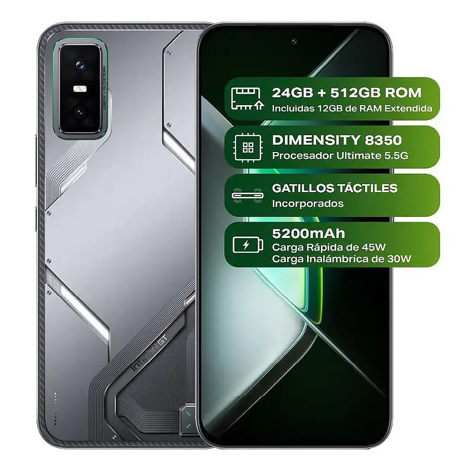 Celular Infinix GT 30 Pro 5G 512GB 12GB RAM (Ampliable a 24GB). 1