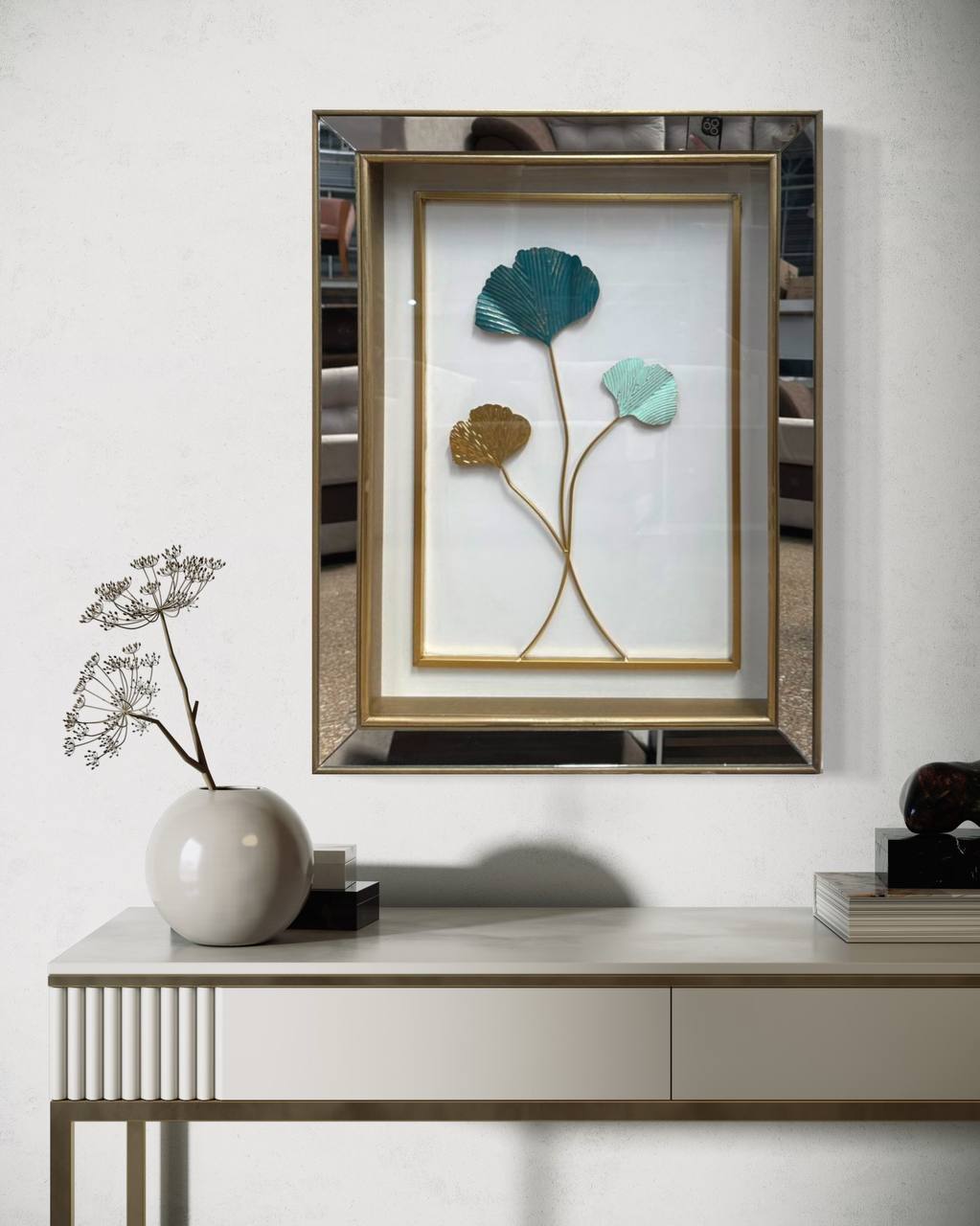 CUADROS ESPEJADO  VIDRIO MODELO FLORES 2