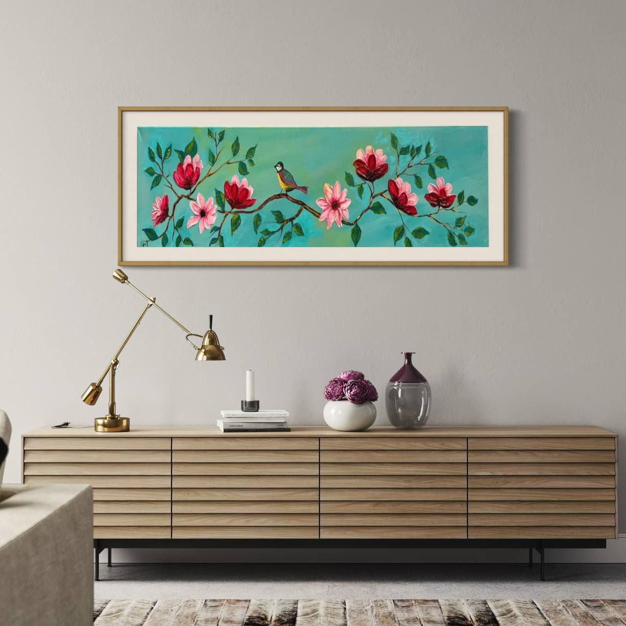 CUADRO ABSTRACTO PINTADO DISEÑO MARIA  3