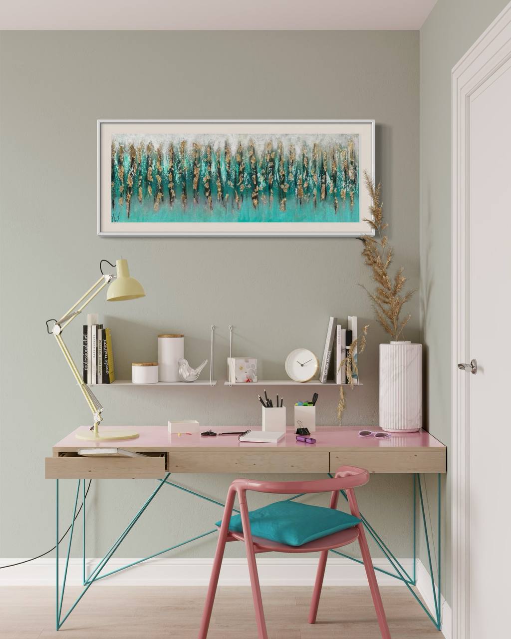 CUADRO ABSTRACTO PINTADO MODELO SELINA 5