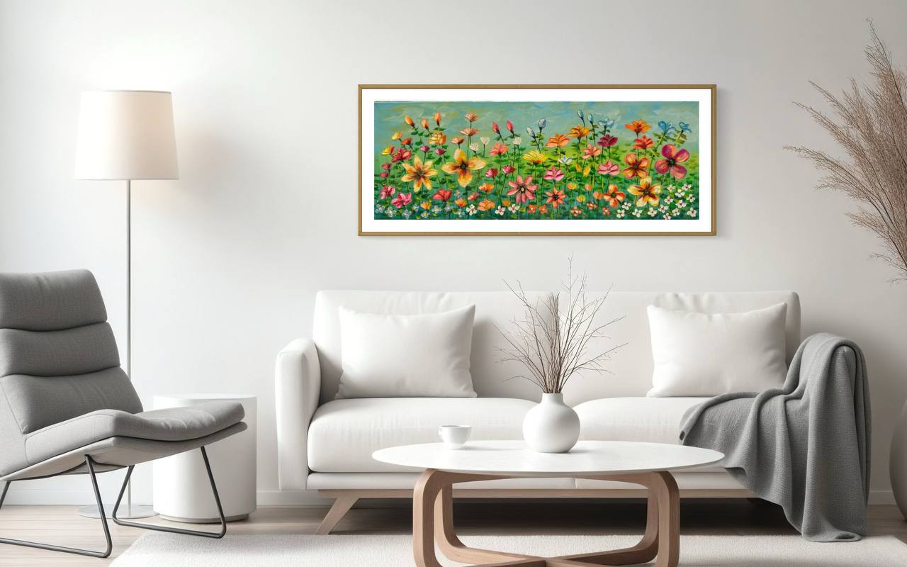 CUADRO PINTADO A MANO FLORES MODELO  ANTONIA  1