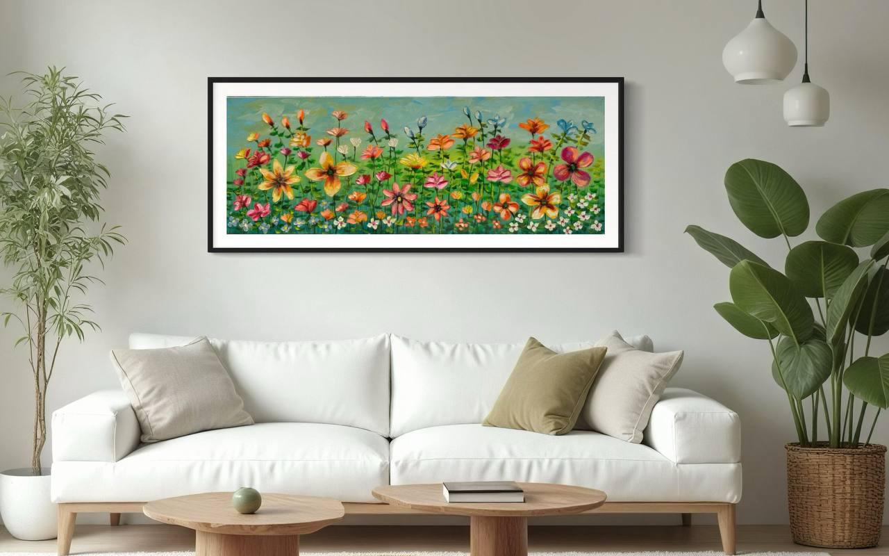 CUADRO PINTADO A MANO FLORES MODELO  ANTONIA  2