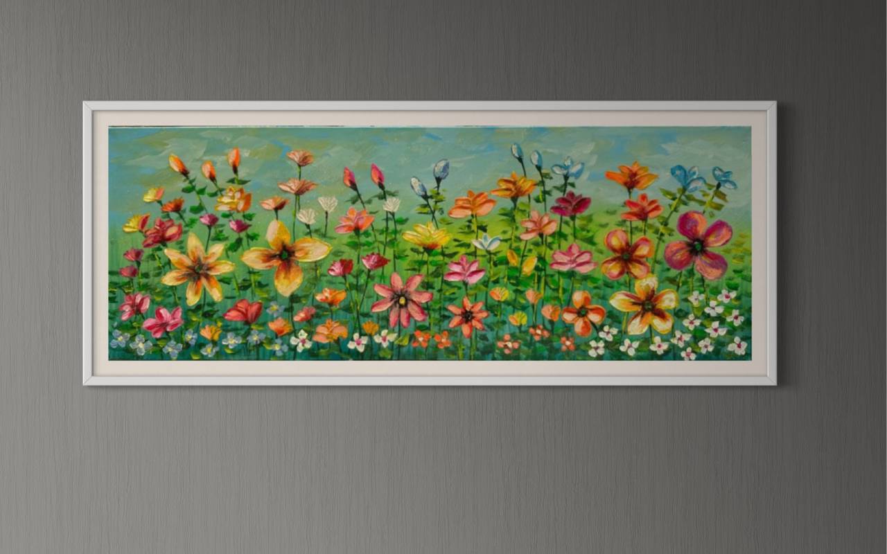 CUADRO PINTADO A MANO FLORES MODELO  ANTONIA  4