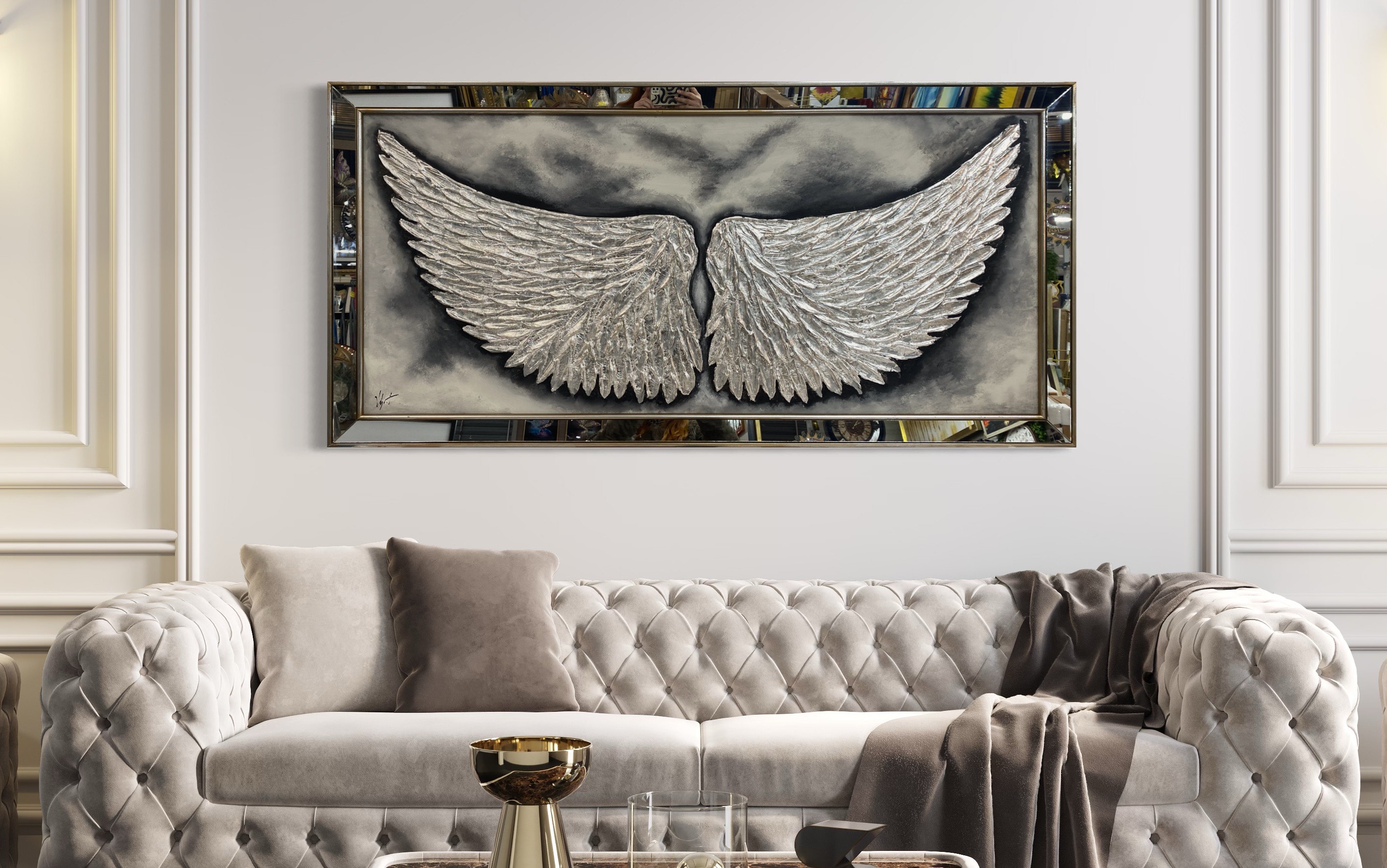 CUADRO ALAS PINTADO  DECORATIVO   1